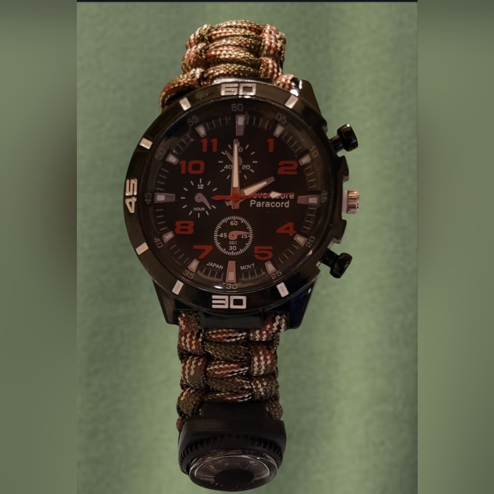 BRAND NEW SWISS ARMY 6 IN 1 PARACORD SURVIVAL/TACTICAL WRIST WATCH